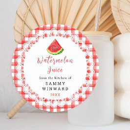 Etiqueta casera de bebida de jugo de sandía