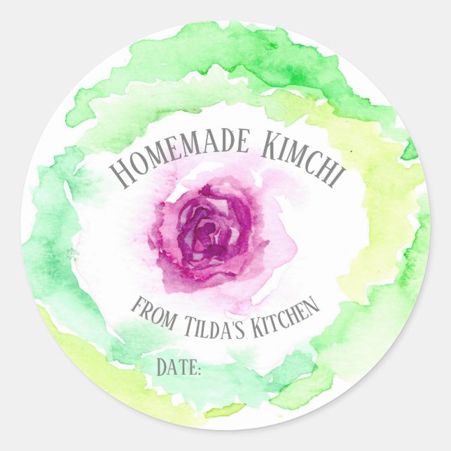 Etiqueta casera de cajón de kimchi de col (Anverso)
