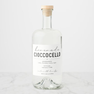 Etiqueta casera de chocolate de cioccocello
