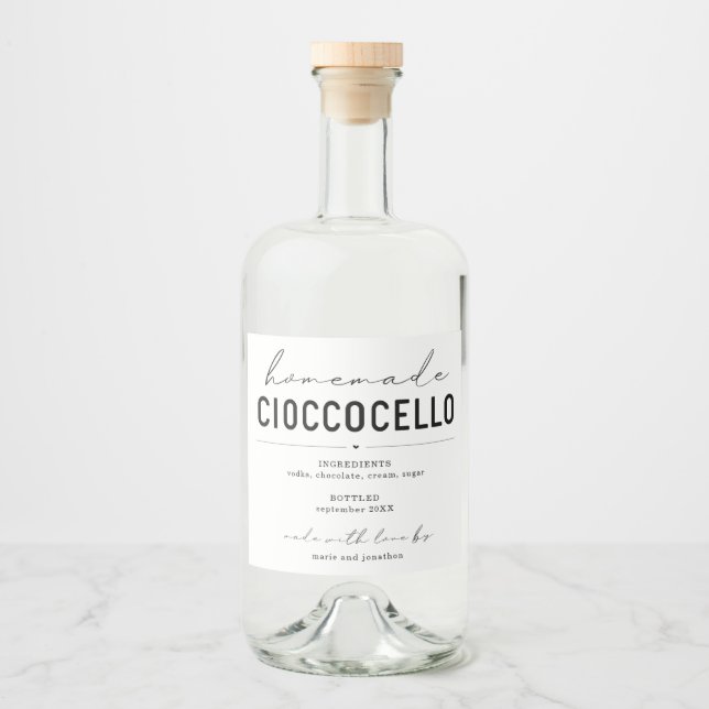 Etiqueta casera de chocolate de cioccocello (Anverso)