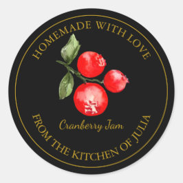 Etiqueta casera de frambuesa de oro | Negro