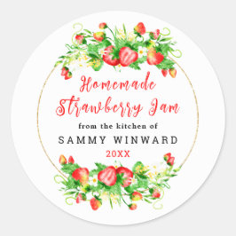 Etiqueta casera de mermelada de fresa