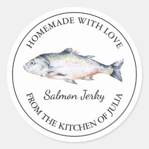Etiqueta casera de Salmon Jerky