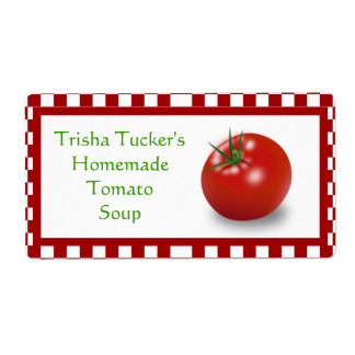 Etiqueta casera de sopa de tomate