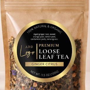Etiqueta casera de té de hierbas y café Black & Go
