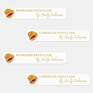 Etiqueta casera Papaya Jam Thin