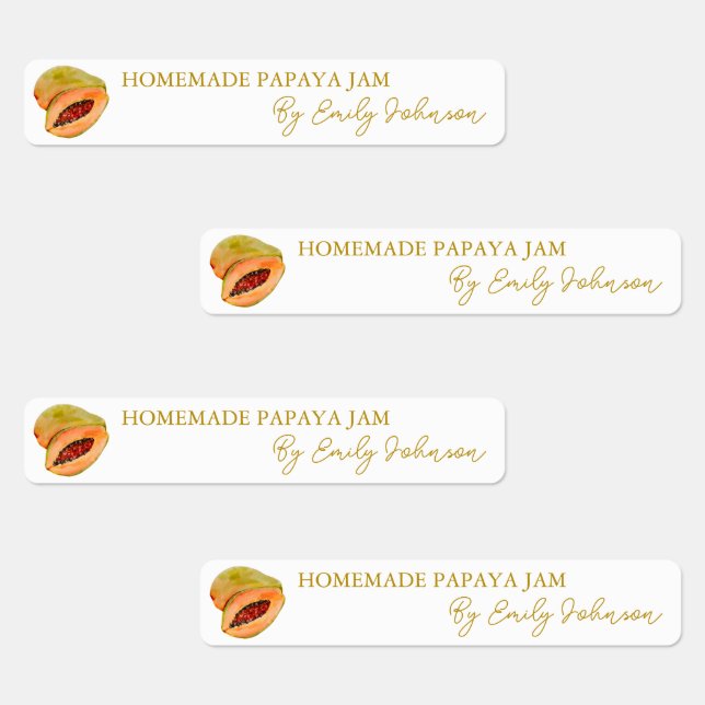 Etiqueta casera Papaya Jam Thin (Grupo)