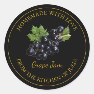 Etiqueta casera para la jarra de uva   Negro