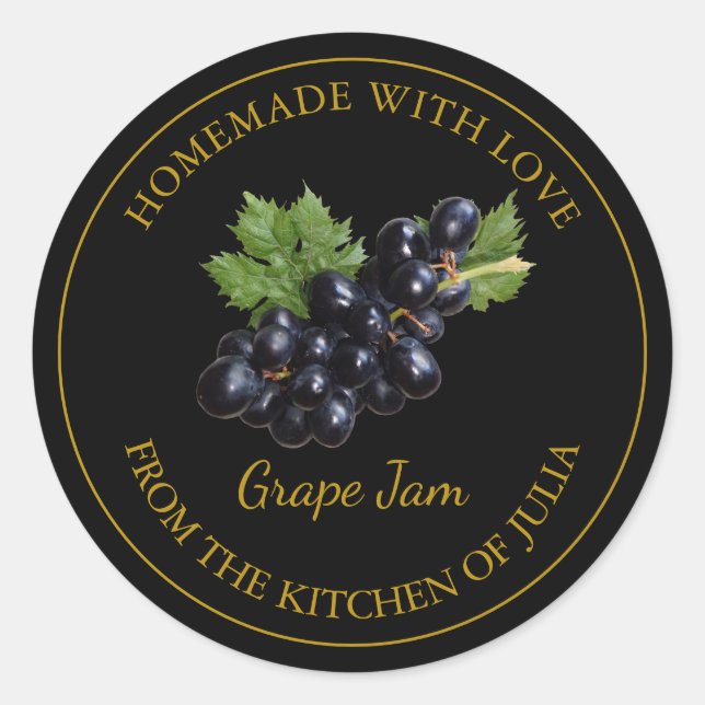 Etiqueta casera para la jarra de uva | Negro (Anverso)