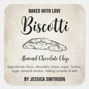Etiqueta casera personalizada Biscotti BIS002bsq