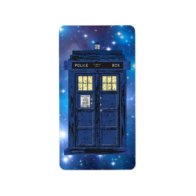 Etiqueta Casilla de llamadas públicas de la policía azul -  (Frente)