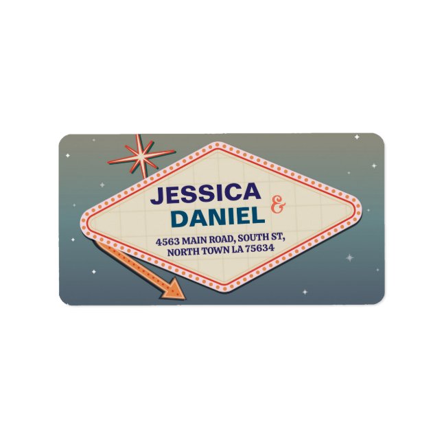 Etiqueta Casino Boda de Las Vegas Address Labels (Frente)