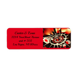 Etiqueta Casino Gambler Black, Gold, Red