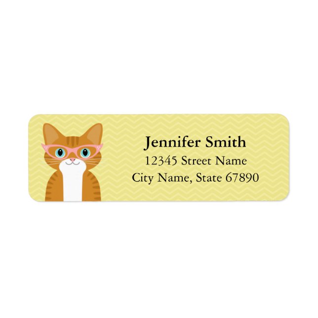 Etiqueta Cat Return Address Labels (Frente)