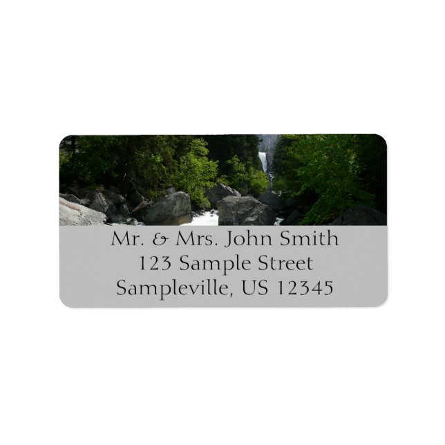 Etiqueta Cataratas vernales a la distancia en Yosemite (Frente)