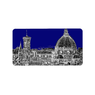 Etiqueta Catedral azul italiana