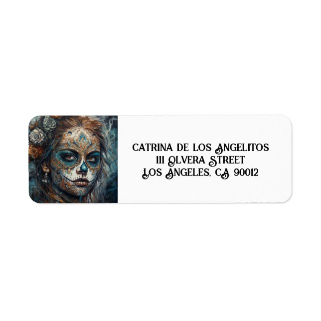 Etiqueta Catrina Azul, personalizado (Frente)