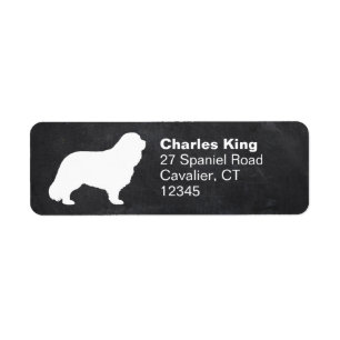 Etiqueta Cavalier King Charles Spaniel Silhouette Dirección