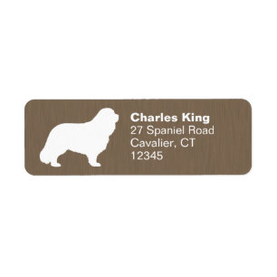 Etiqueta Cavalier King Charles Spaniel Silhouette Dirección