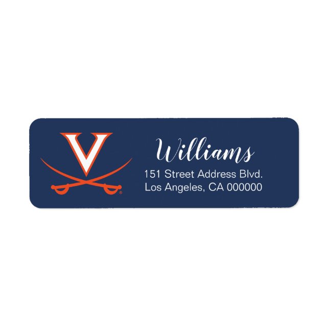 Etiqueta Cavaliers de Virginia | Fiesta (Frente)