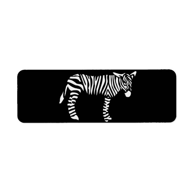 Etiqueta Cebra negra y blanca (Frente)