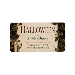 Etiqueta Celebración de Halloween Gótico Elegante