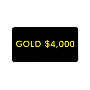 Etiqueta Celebración de mercado de $4,000 de oro