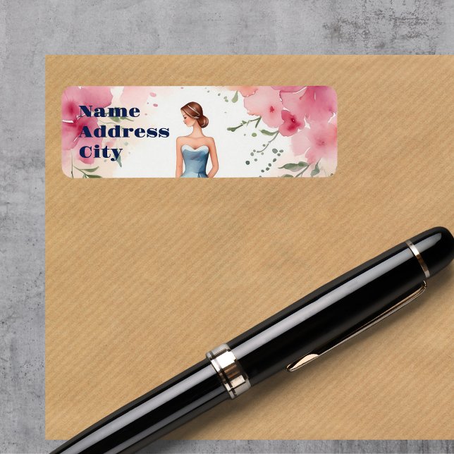 Etiqueta Celebración de Quinceañera en Acuarela (Subido por el creador)