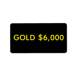 Etiqueta Celebración del Mercado de Oro $6,000