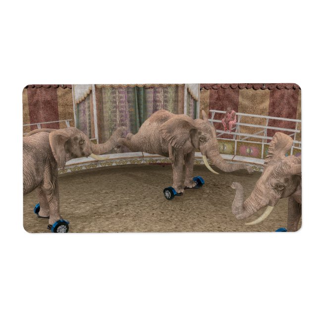 Etiqueta Célebres elefantes de circo (Frente)