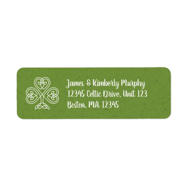 Etiqueta Celtic Knot Shamrock (Frente)
