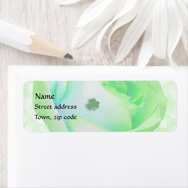 Etiqueta Celtic Rose and Shamrock (In situ)