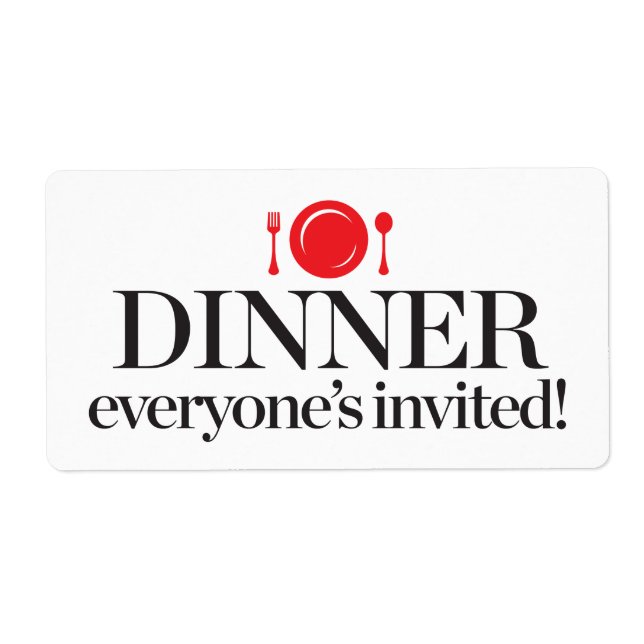 Etiqueta Cena invitada por todos (Frente)