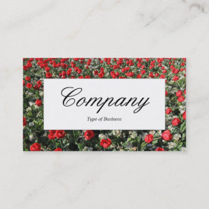 Etiqueta central - Tulipanes rojos y rosas primora