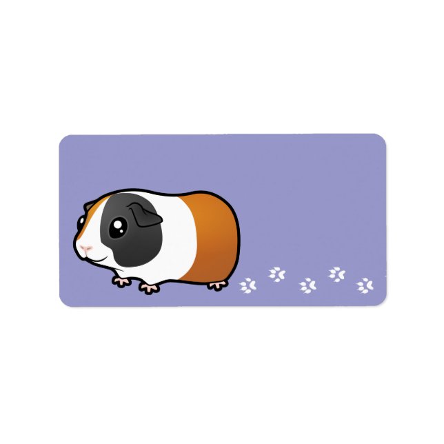 Etiqueta Cerdo de Guinea personalizado (pelo liso) (Frente)