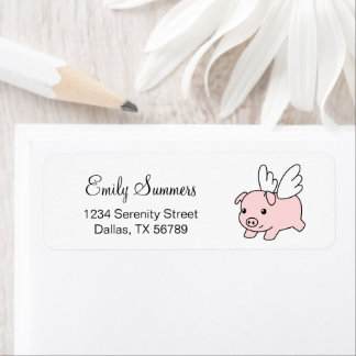 Etiqueta Cerdo volador - lechón con alas