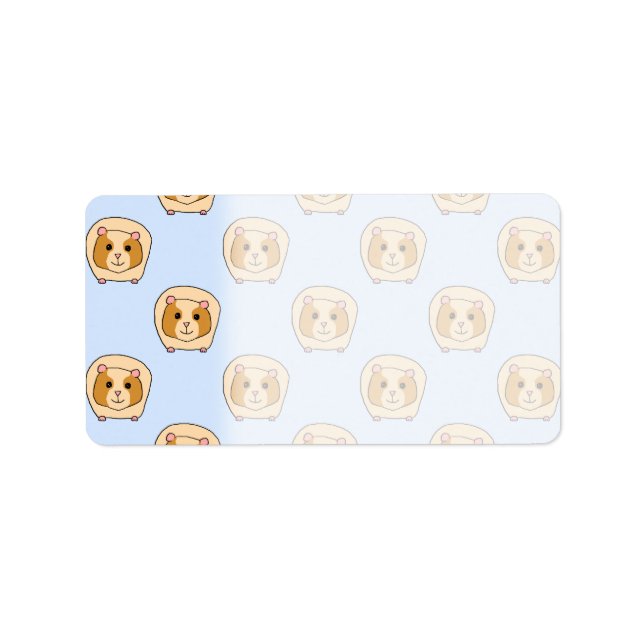 Etiqueta Cerdos de Guinea en azul. (Frente)