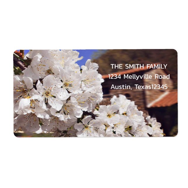 Etiqueta Cerezo en flor. Primavera. (Frente)