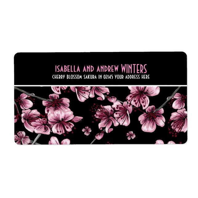 Etiqueta Cerezos en flor Sakura (Frente)
