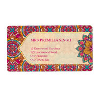 Cerise mandala rangoli patrón étnico vibrante