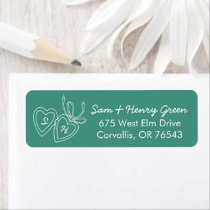 Etiqueta Cerradura de Corazón Caprichosa Doodle DIRECCIÓN D
