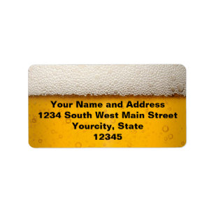 Etiqueta Cerveza burbujas cerca