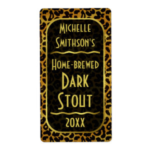Etiqueta Cerveza de Personalizable de impresión Leopard Fur