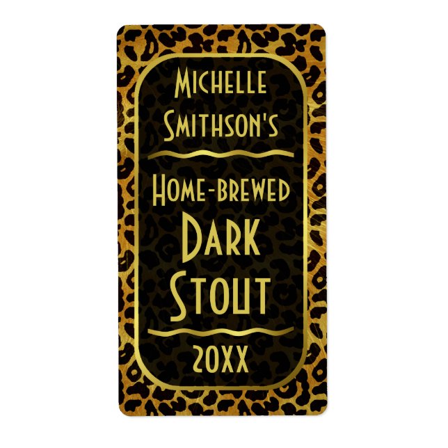 Etiqueta Cerveza de Personalizable de impresión Leopard Fur (Frente)