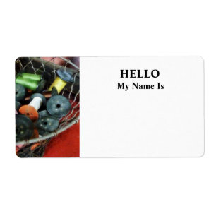 Etiqueta Cesta de alambre con el hilo