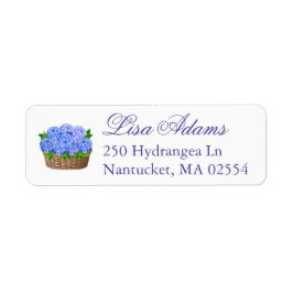 Etiqueta Cesta de flores de Hortensia Azul Favor de Boda Co