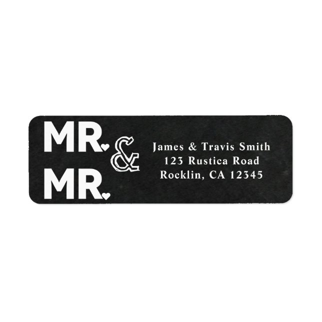 Etiqueta Chalkboard Chalk MR. & MR. Gay Wedding Engagement (Frente)