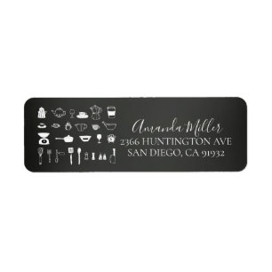 Etiqueta Chalkboard Kitchen Bridal Shower Dirección de reto