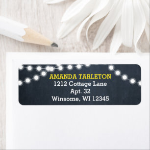 Etiqueta Chalkboard Lights Gold Personalizado
