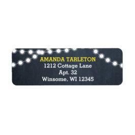 Etiqueta Chalkboard Lights Gold Personalizado